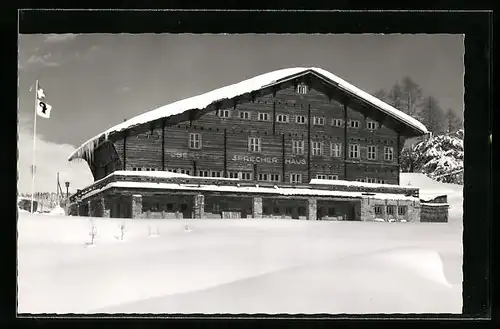 AK Davos-Dorf, Jugendheim von Sprecher-Haus im Schnee