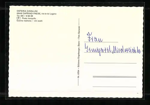 AK Caprino-Paese, Osteria Cavallini