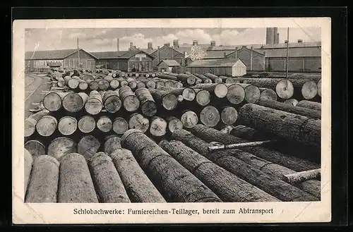 AK Hamburg-Wilhelmsburg, Furniereichen-Teillager in den Schlobachwerken