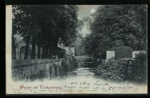 Mondschein-AK Valkenburg, Brug over de Geul