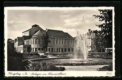 AK Königsberg i. Pr., Anlagen am Schauspielhaus