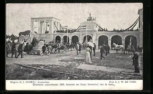 AK Utrecht, Lustrumfeesten 1906, Aankomst van Ceasar Germanicus voor de Arena