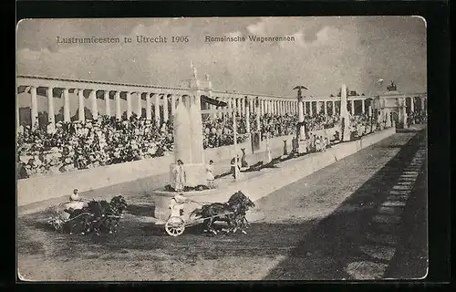 AK Utrecht, Lustrumfeesten 1906, Romeinische Wagenrennen