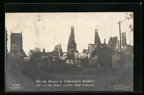 AK Gerdauen, Von den Russen zerstörte Stadt