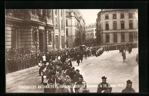 AK Brüssel / Bruxelles, Funerailles Nationales du Cardinal Mercier 1926