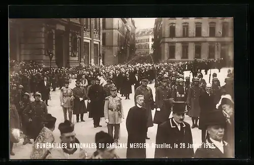 AK Brüssel / Bruxelles, Funerailles Nationales du Cardinal Mercier 1926