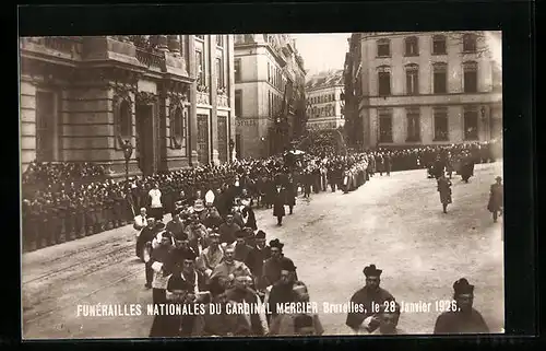 AK Brüssel / Bruxelles, Funerailles Nationales du Cardinal Mercier 1926