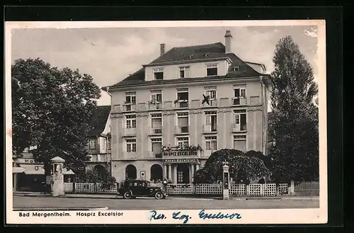 AK Bad Mergentheim, Hospiz Excelsior, Strassenansicht