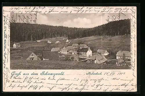 AK Bubenbach /Schwarzw., Ortsansicht aus der Vogelschau mit Waldblick