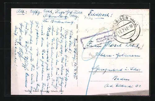 AK Schwäb. Hall, Tanz der kleinen Sieder, Wappen