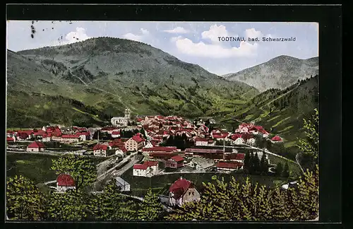 AK Todtnau /Baden, Ortsansicht aus der Vogelschau