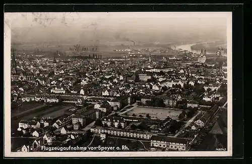 AK Speyer a. Rh., Fliegeraufnahme der Stadt