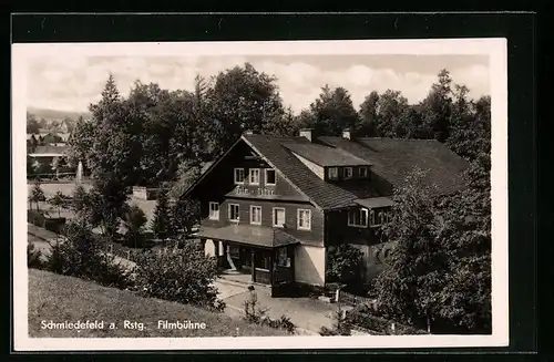 AK Schmiedefeld a. Rstg., Haus Film-Bühne aus der Vogelschau