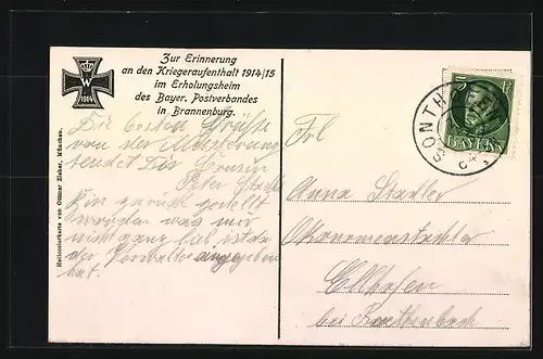 AK Brannenburg, Erholungsheim des Bayer. Postverbandes