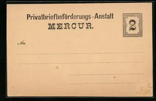 AK Private Stadtpost, Privatbriefbeförderungs-Anstalt Mercur
