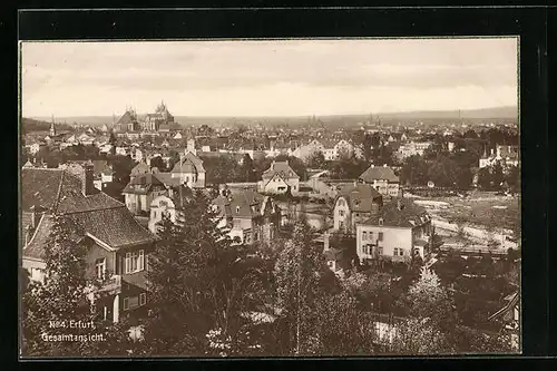 AK Erfurt, Gesamtansicht aus der Vogelschau