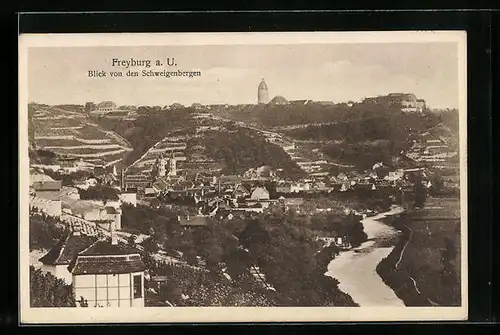 AK Freyburg a. U., Blick von den Schweigenbergen