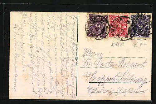 AK Bad Kösen, Ortsansicht mit Kirche