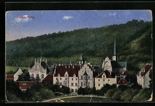 AK Schulpforta, Ansicht Kirche mit Bergen