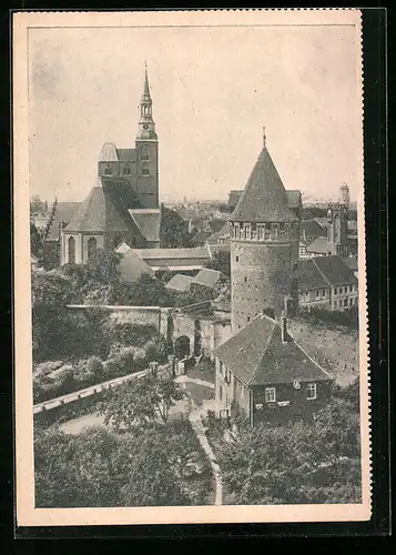 AK Tangermünde, Blick von Burg auf Stephankirche