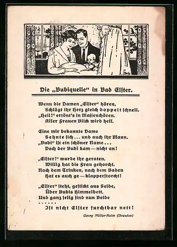 AK Bad Elster, Gedicht über Bubiquelle