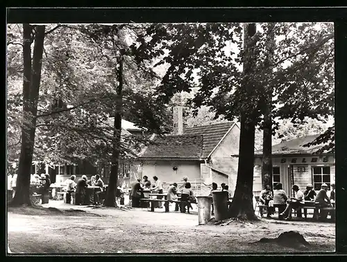 AK Ziegelroda, Ziegelrodaer Forst /Kr. Querfurt, Naherholungszentrum Hermannseck, Selbstbedienungsgaststätte, Jägerhütte