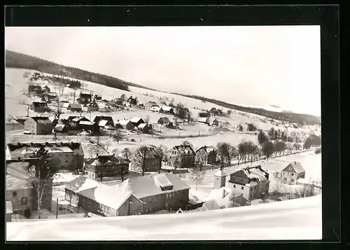 AK Rechenberg-Bienenmühle /Erzgeb., Ortsansicht bei Schnee