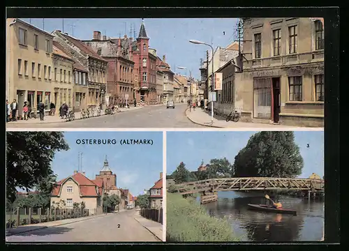 AK Osterburg /Altmark, Strasse des Friedens, Poststrasse, An der Biese