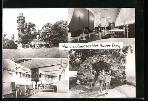 AK Schönebeck /Elbe, Konsum-Gaststätte Bierer Berg, Naherholungsgebiet, Wiener Café, Jagdzimmer