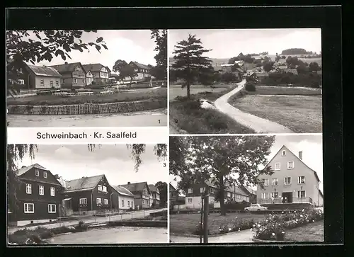 AK Schweinbach /Kr. Saalfeld, Kulturhaus und Rat der Gemeinde, Parkanlage