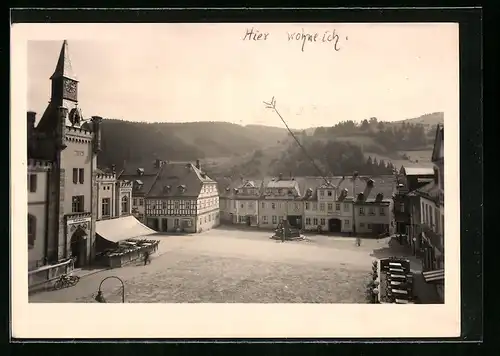 AK Leutenberg /Thür., Blick auf das Rathaus nach dem unteren Markt