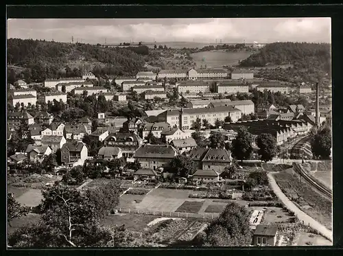 AK Berga a. d. Elster, Blick von der Bastei auf die Bergarbeitersiedlung