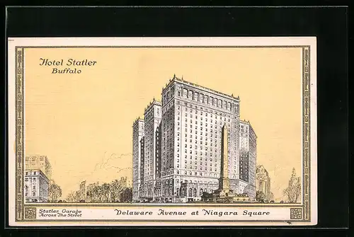 Künstler-AK Buffalo, NY, Hotel Statler, Delaware Avenue at Niagara Square