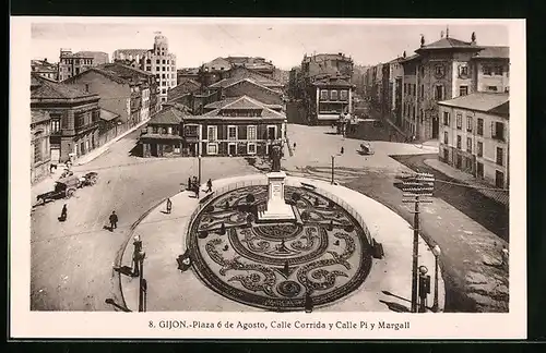 AK Gijon, Plaza 6 de Agosto, Calle Corrida y Calle Pi y Margall