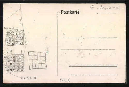 AK Mozambique, Ortspartie mit Strasse