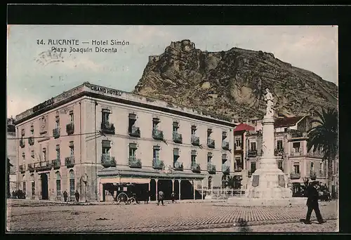 AK Alicante, Hotel Simón, Plaza Joaquín Dicenta