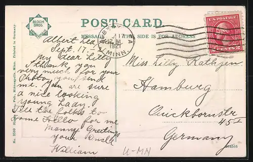 Präge-AK Albert Lea, MN, Central School Buildings, Passepartout