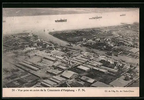 AK Haiphong /F.-N., Vue prise en avion de la Cimenterie