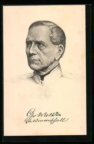 Künstler-AK Portrait Graf Hellmuth von Moltke Feldmarschall, Reichseinigungskriege