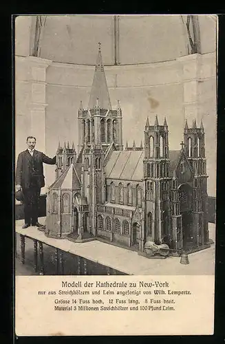 AK Modell der Kathedrale zu New-York
