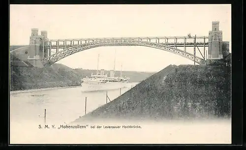 AK SMY Hohenzollern bei der Levensauer Hochbrücke