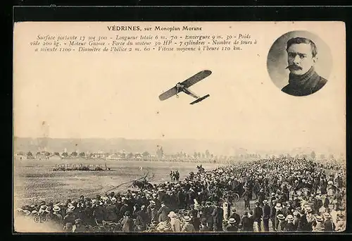 AK Védrines, sur Monoplan Morane