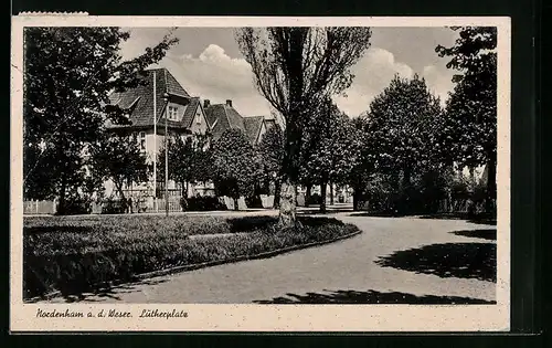 AK Nordenham a.d. Weser, Ansicht vom Lutherplatz