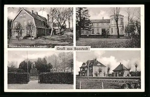 AK Boostedt, Bäckerei und Kolonialwaren v. K. Langenohl
