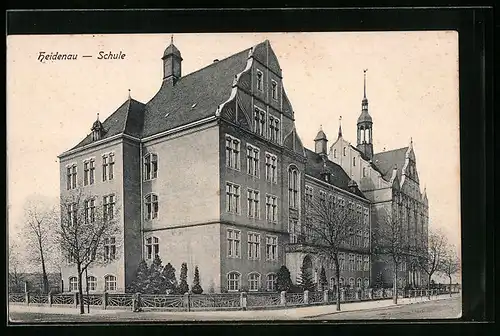 AK Heidenau, Ansicht der Schule von der Seite