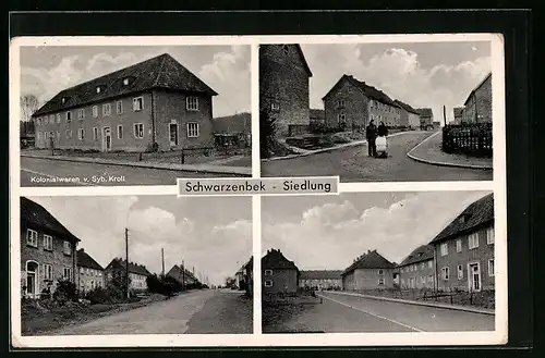 AK Schwarzenbek-Siedlung, Kolonialwaren v. Syb. Kroll, Ortspartien