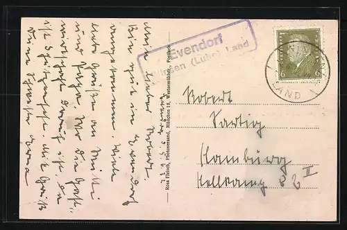 AK Evendorf, Schule, Dorfpartie, Partie in der Lüneburger Heide