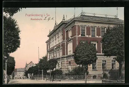 AK Frankenberg i. Sa., Strassenansicht der Realschule