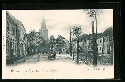 AK Trebbin, Marktplatz mit Kirche