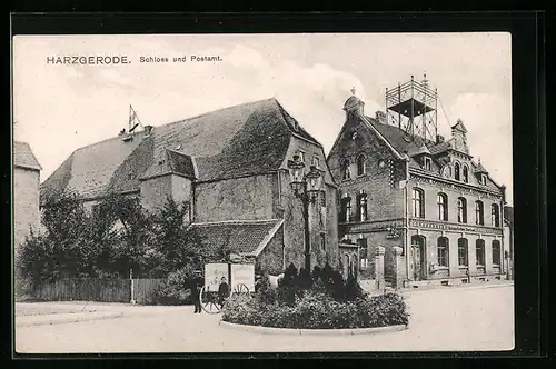 AK Harzgerode, Schloss und Postamt
